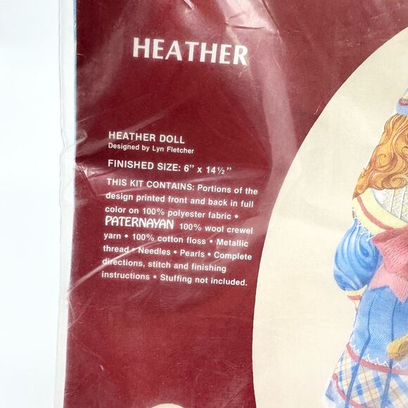 Stitchery Needle Treasures Heather Doll Vintage Complete NEW In Package Crafting - Picture 2 of 4